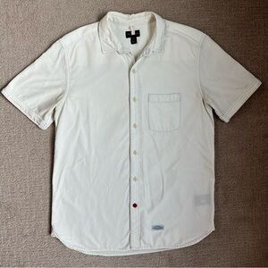 Men's White Short Sleeve Button-down